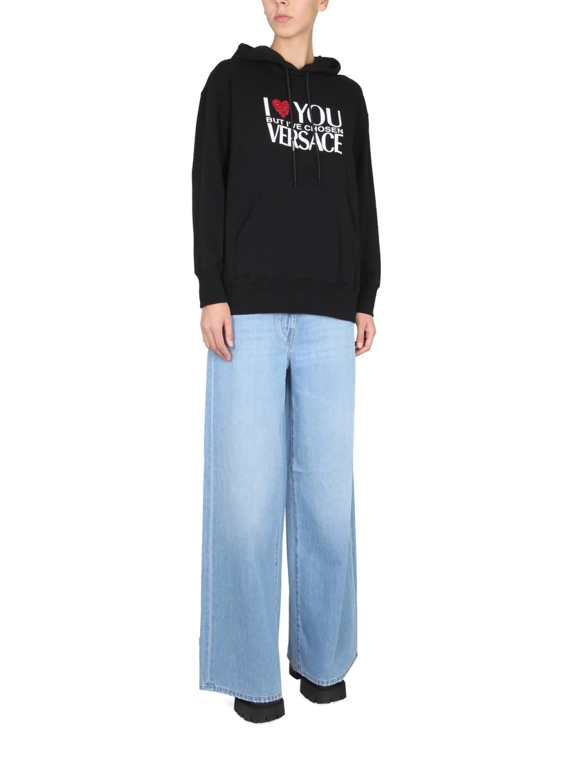 SWEATSHIRT WITH I LOVE YOU LOGO
