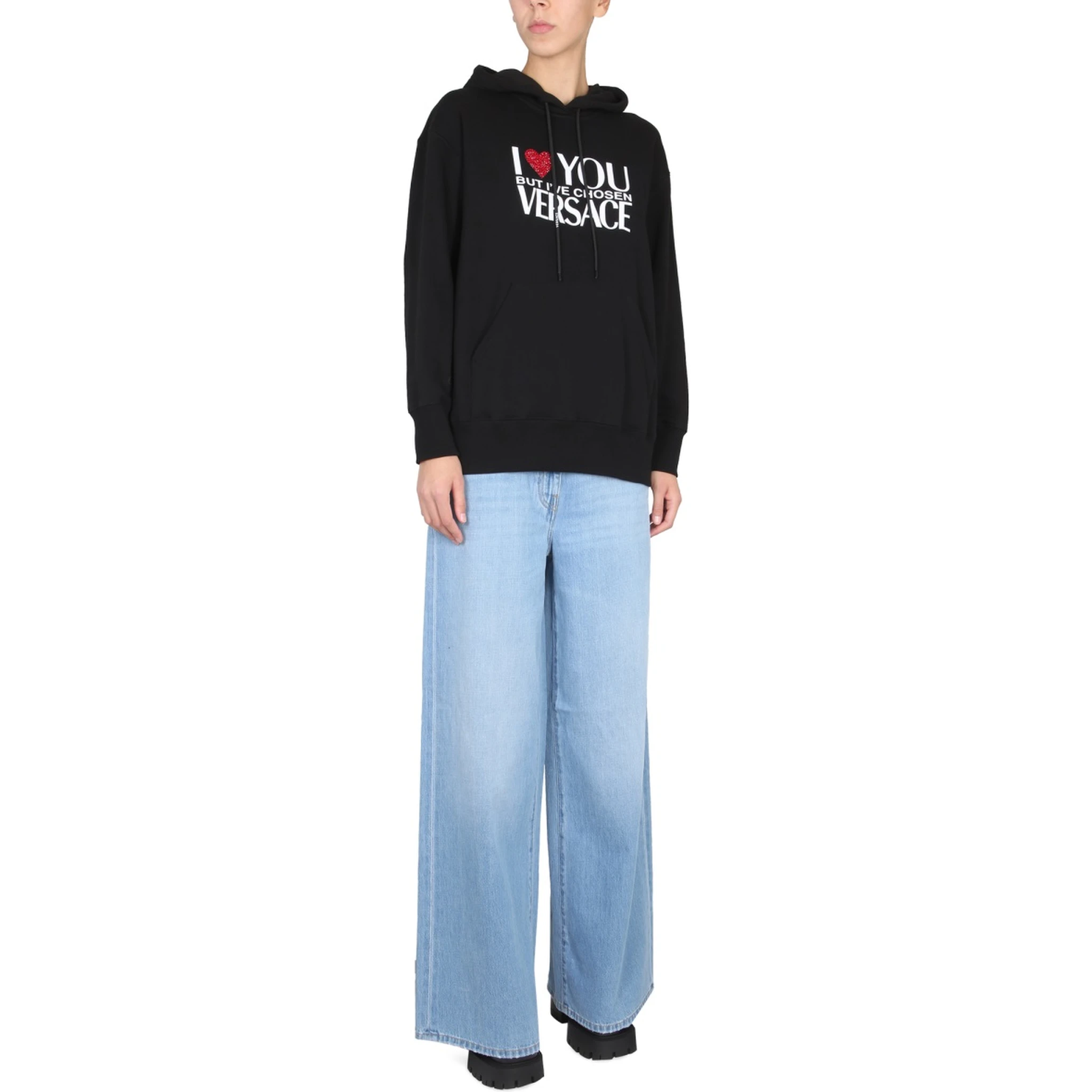 SWEATSHIRT WITH I LOVE YOU LOGO