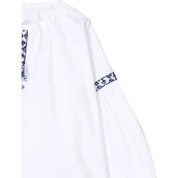 WHITE/BLUE M/LONG SHIRT