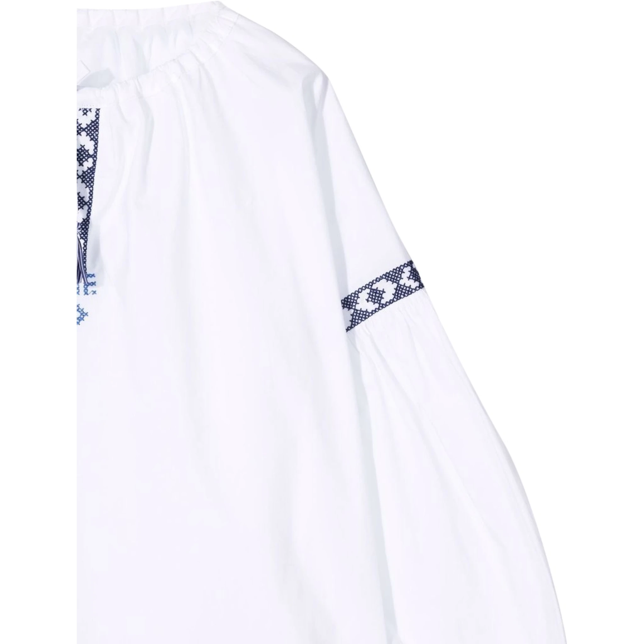 WHITE/BLUE M/LONG SHIRT