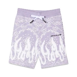 LILAC SHORTS KIDS WITH BANDANA PRINT