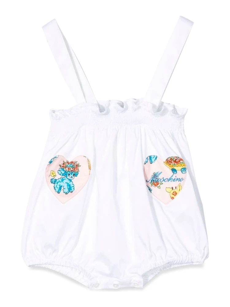 Graphic-print babygrow and beanie