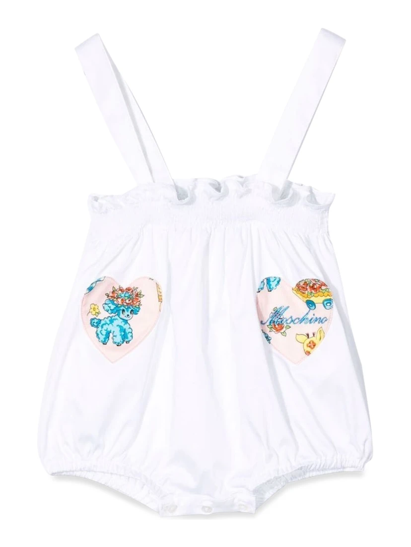 Graphic-print babygrow and beanie