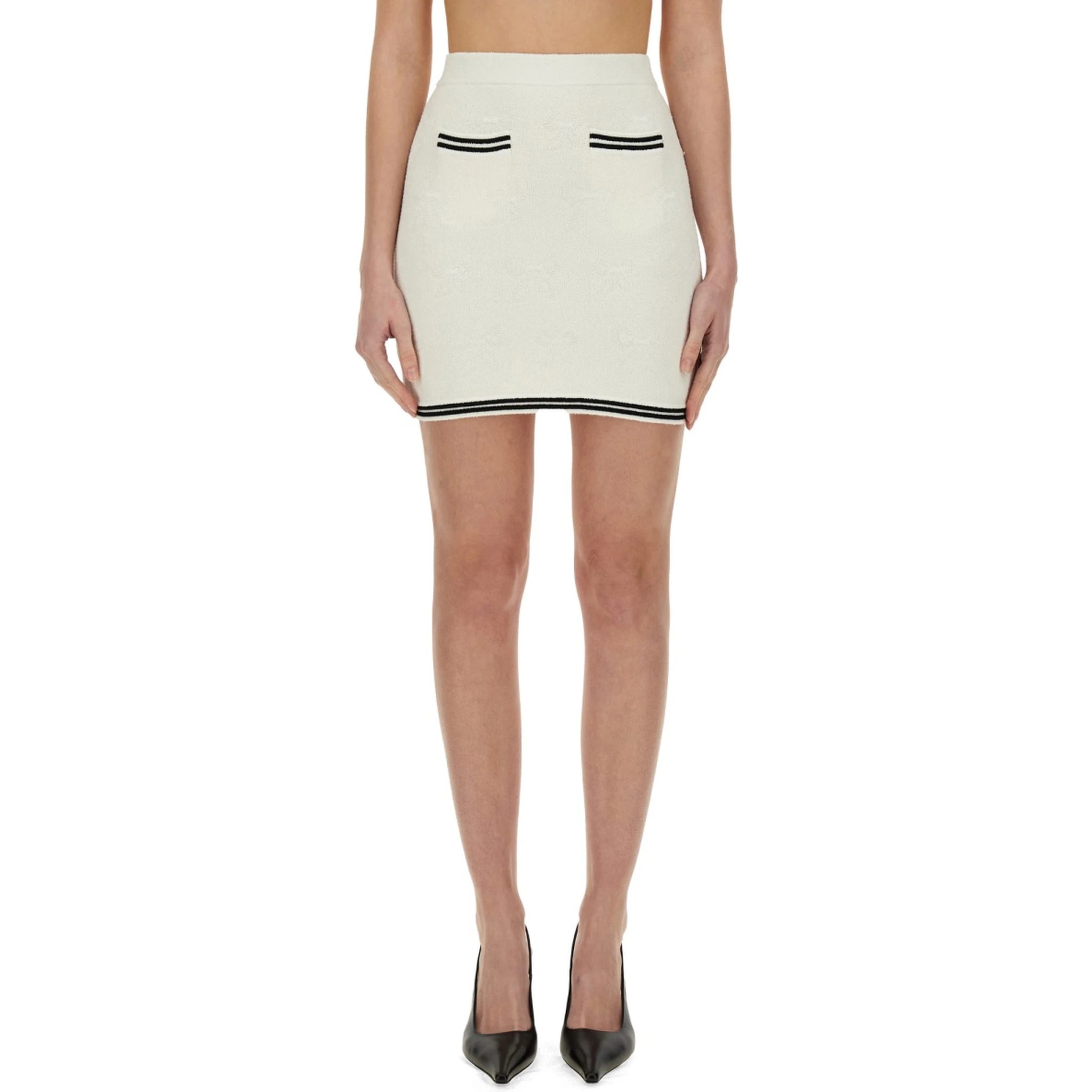 JACQUARD SKIRT WITH BOW