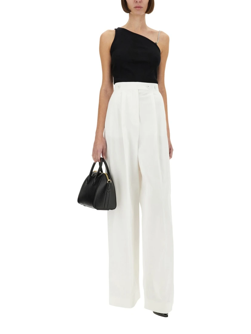 COTTON PLEATED PANTS