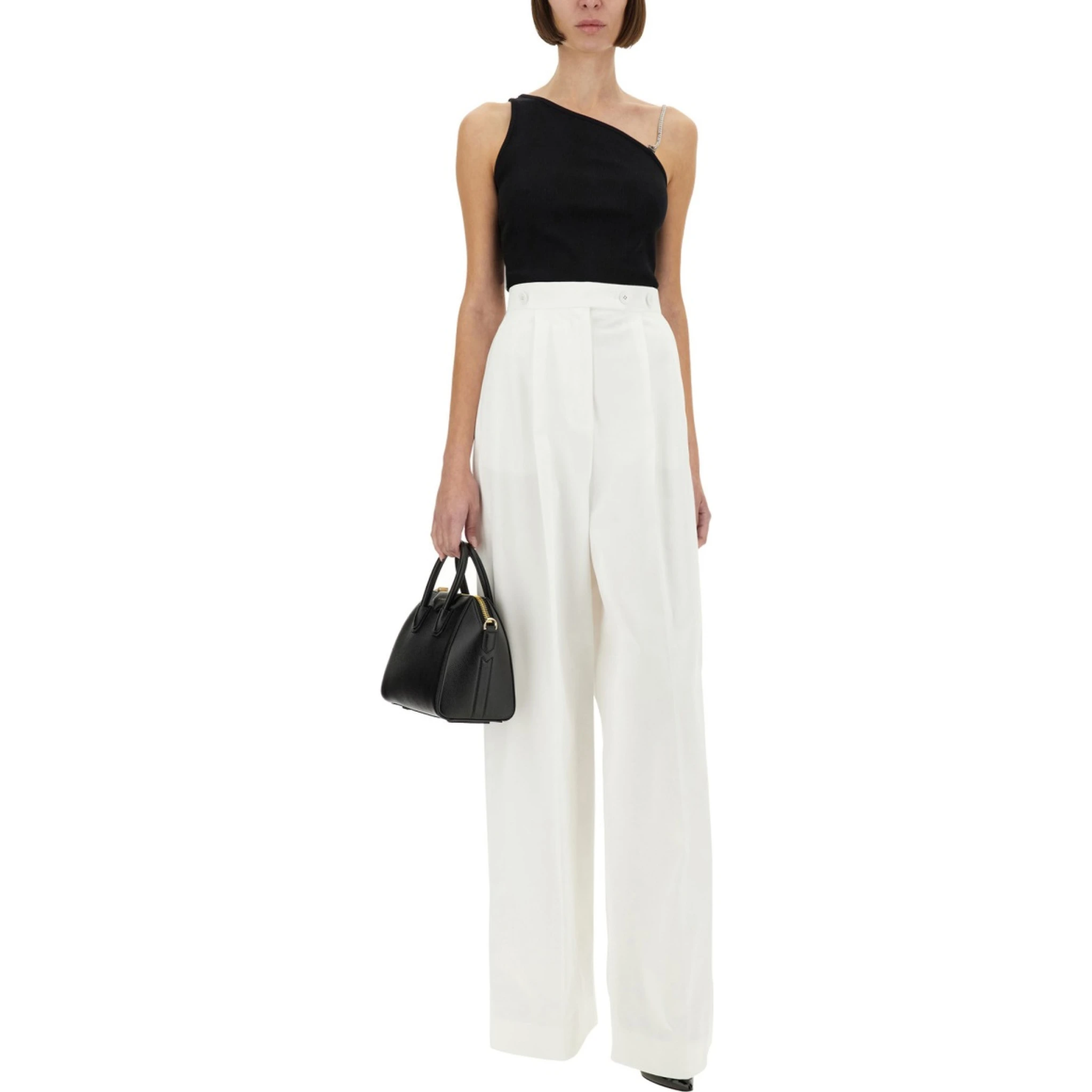 COTTON PLEATED PANTS