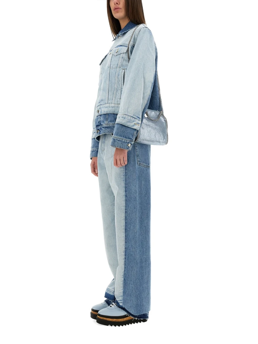 STRAIGHT-LEG JEANS WITH CONTRASTING PANELS