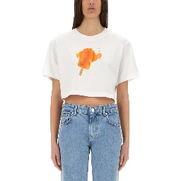 ICE-CREAM PRINT CROPPED T-SHIRT