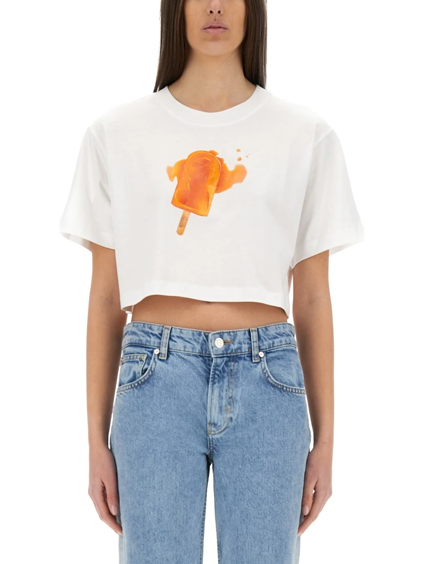 ICE-CREAM PRINT CROPPED T-SHIRT