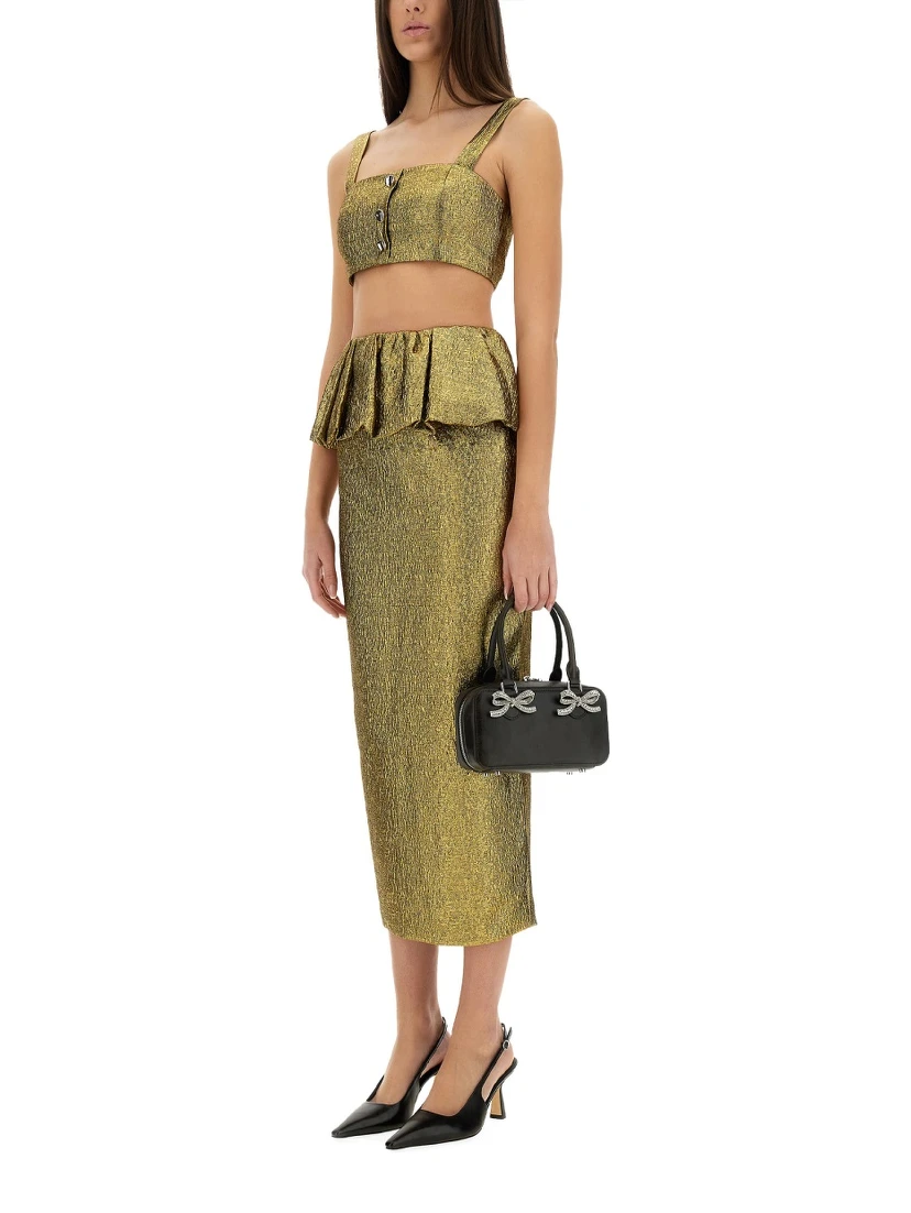 METALLIC JACQUARD CROP TOP