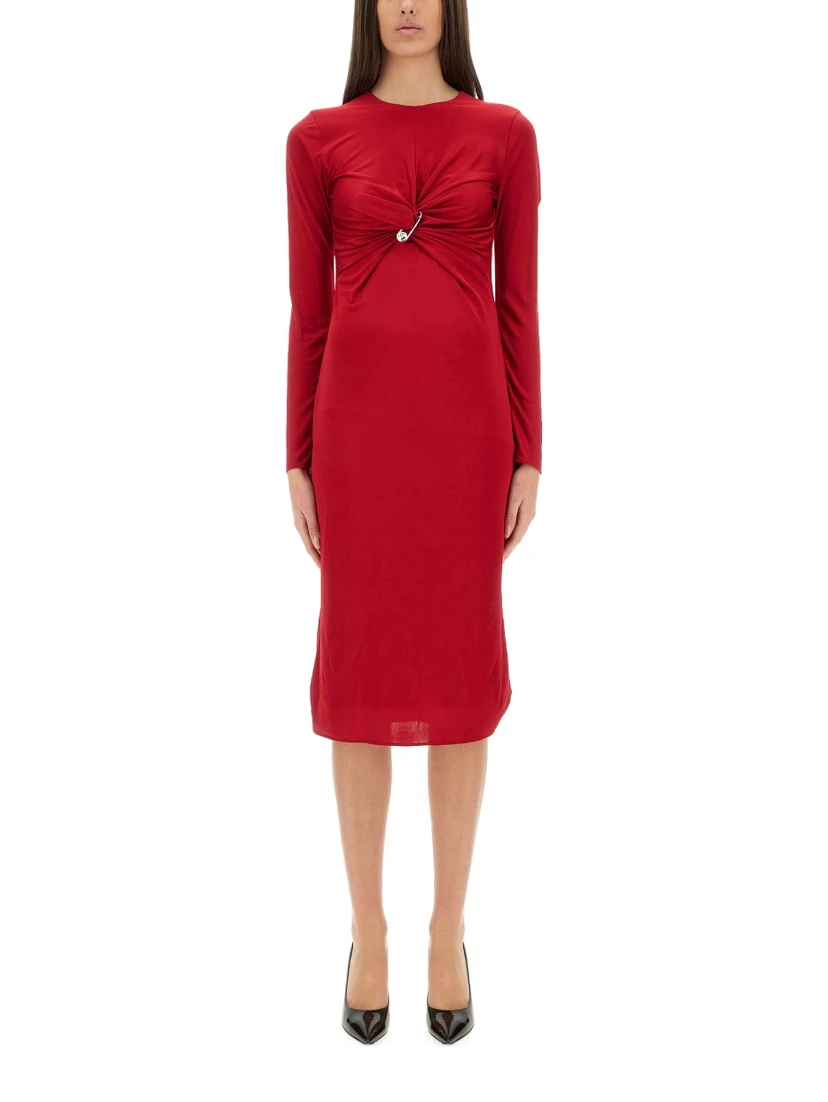 "SAFETY PIN" MIDI DRESS