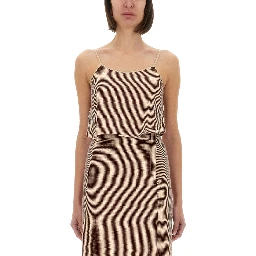 "MICRO STRIPE" TOP WITH LACES