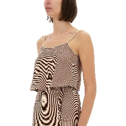 "MICRO STRIPE" TOP WITH LACES