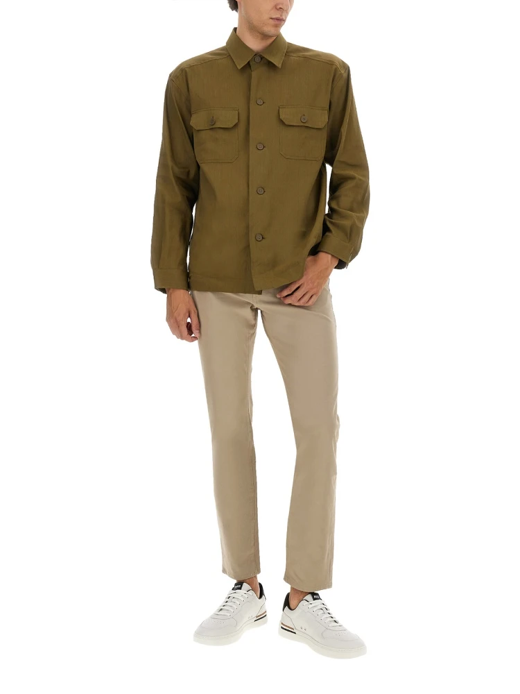 STRETCH LINEN AND VISCOSE SHIRT alternative