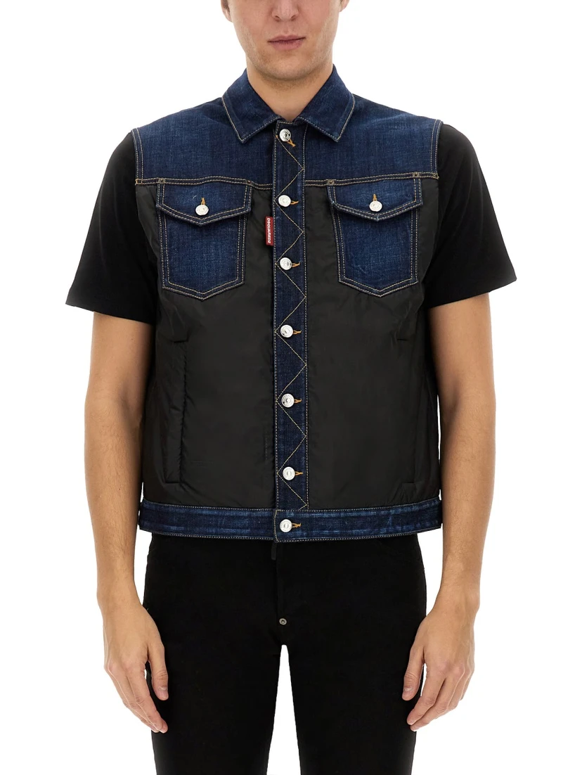DENIM PUFFER VEST