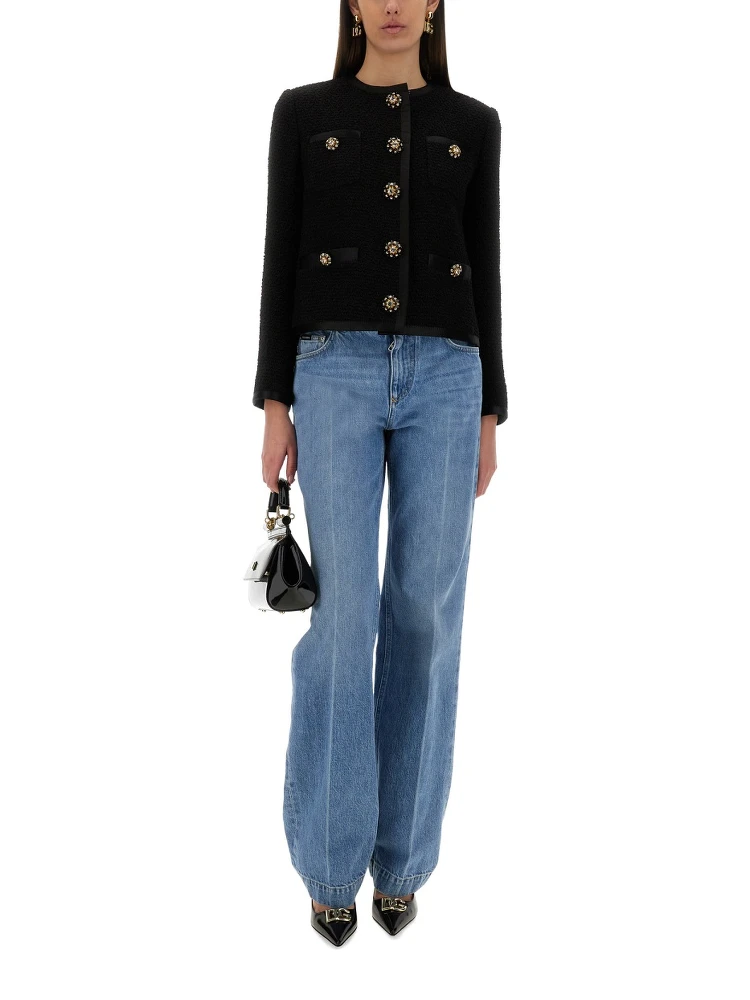 SINGLE-BREASTED TWEED BOUCLÉ SHORT JACKET alternative