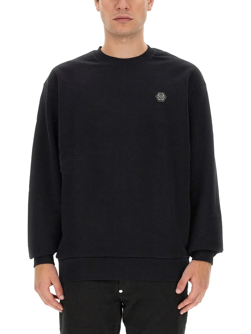 SWEATSHIRT WITH RHINESTONE LOGO
