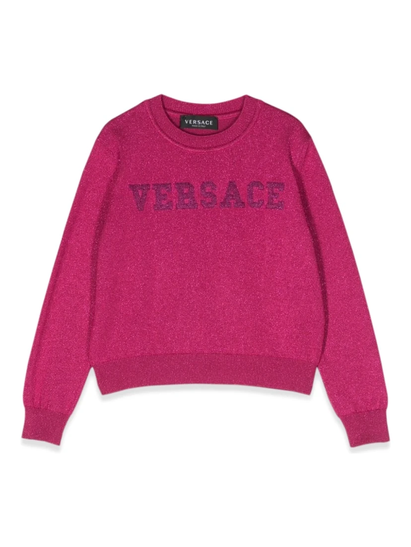 crew neck pullover with embroidered logo