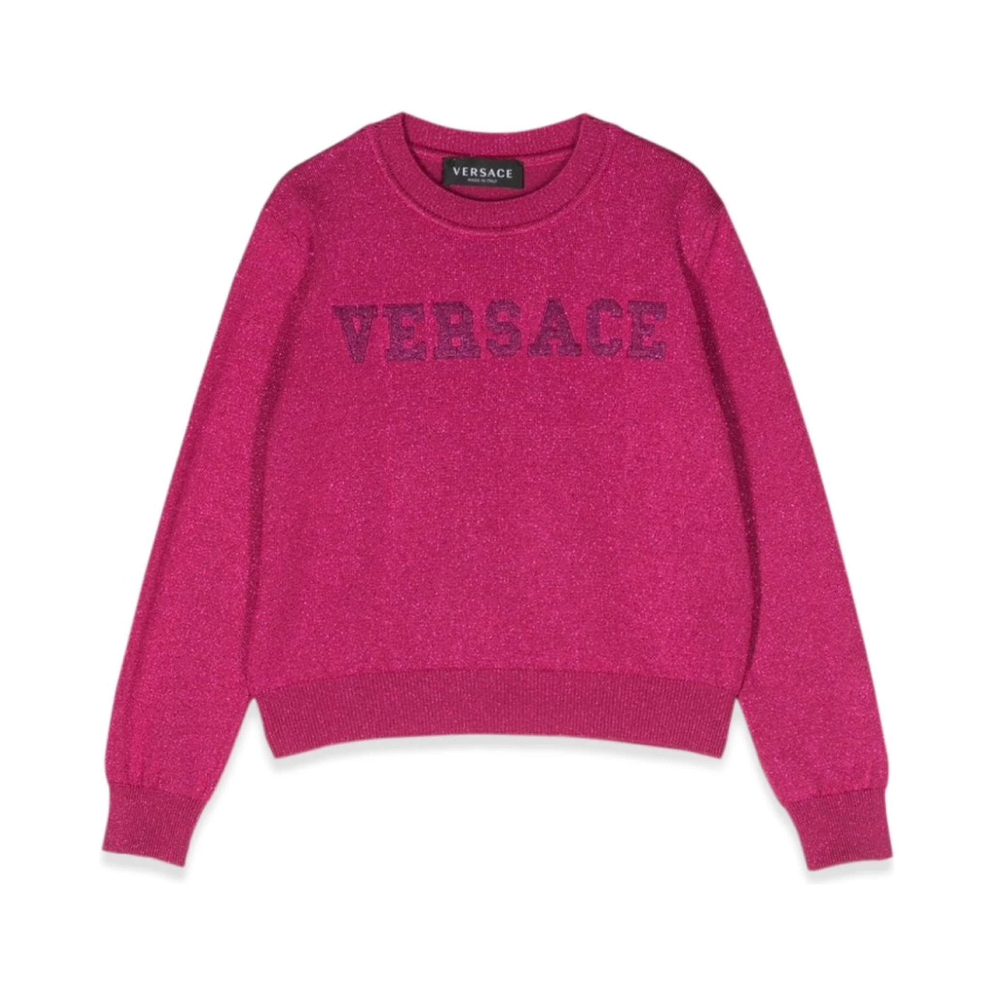 crew neck pullover with embroidered logo