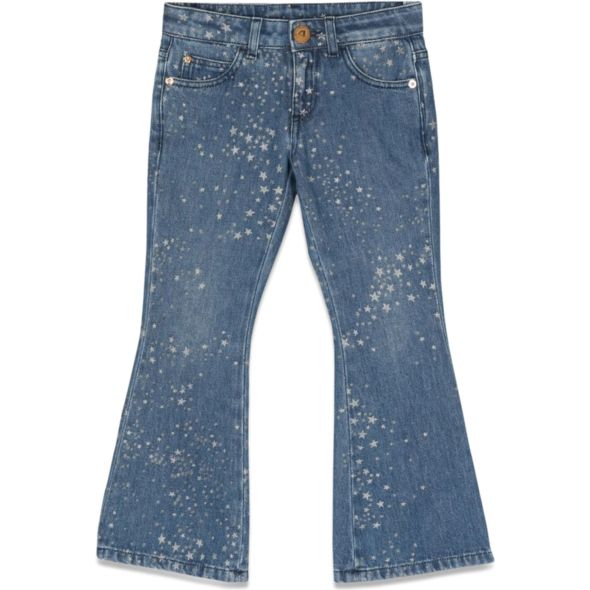 glitter print jeans