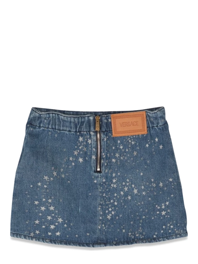 glitter denim skirt