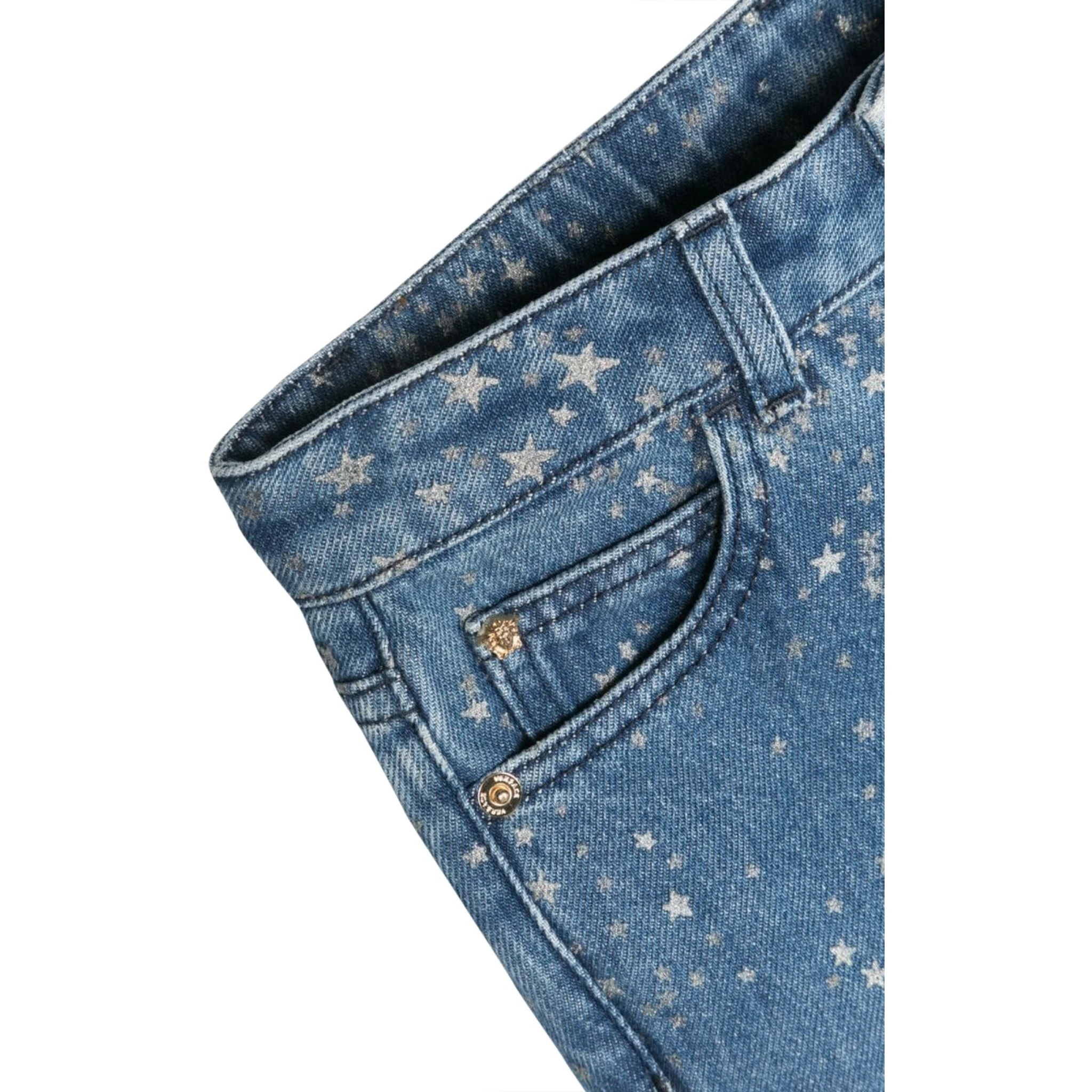 glitter print jeans