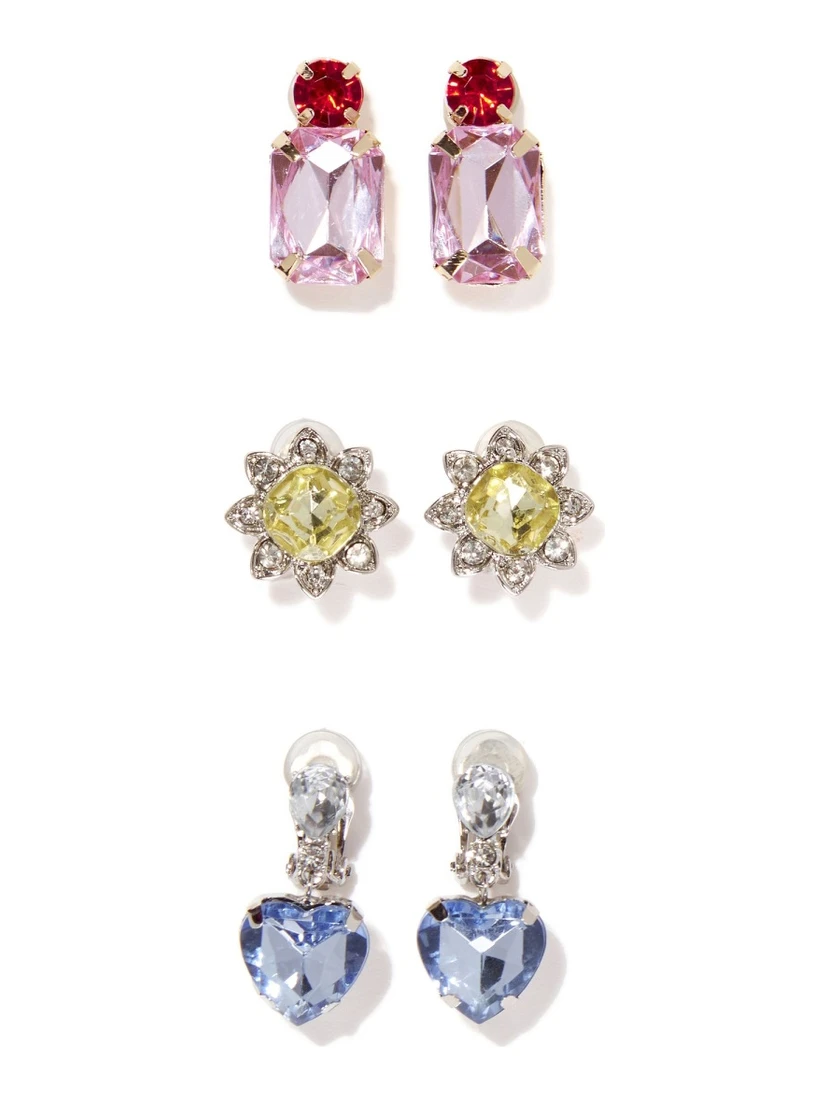 dinner & movie clip-on earring set