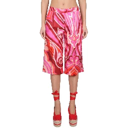 SILK AND COTTON BERMUDA SHORTS
