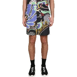 PSYCHEDELIC PRINT BERMUDA SHORTS
