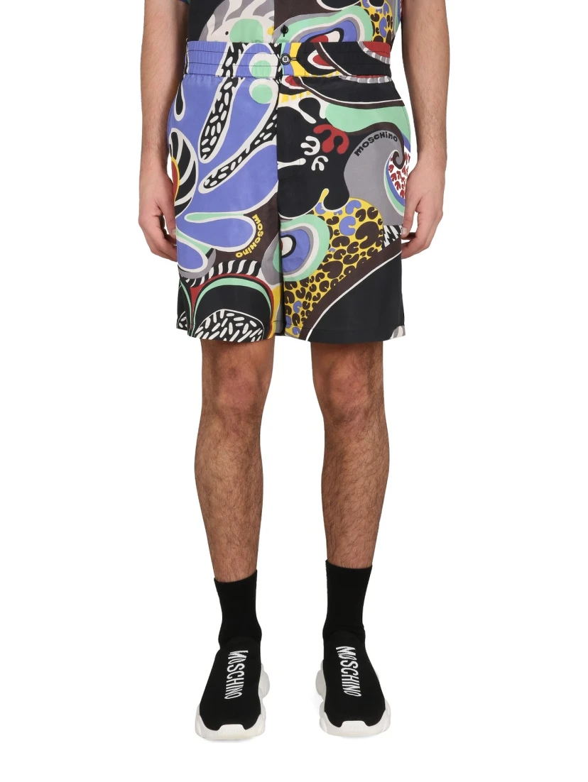 PSYCHEDELIC PRINT BERMUDA SHORTS