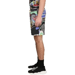 PSYCHEDELIC PRINT BERMUDA SHORTS