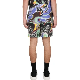 PSYCHEDELIC PRINT BERMUDA SHORTS