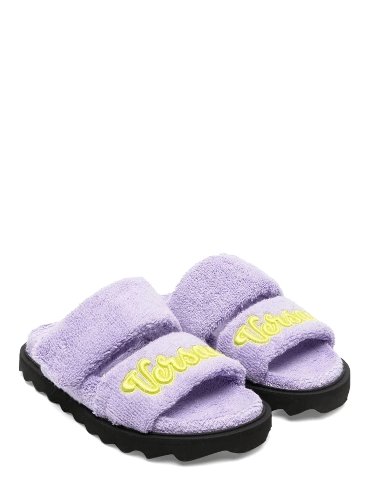 terry slipper and embroidery