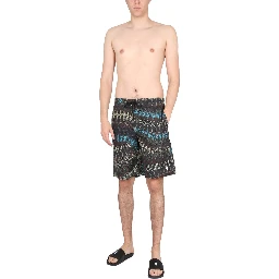 LOGO PRINT BOXER SWIMSUIT