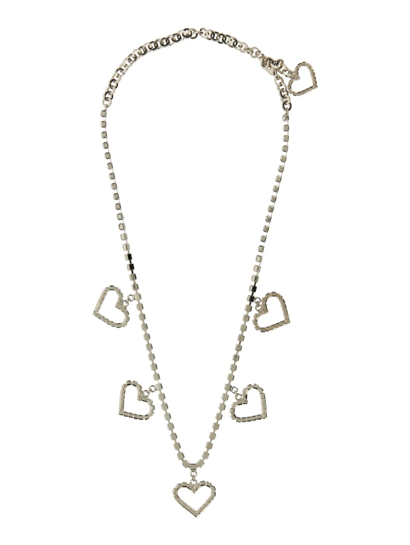 CRYSTAL NECKLACE WITH HEART PENDANTS