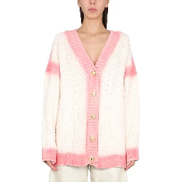 PATENT LEATHER EFFECT PALM CARDIGAN