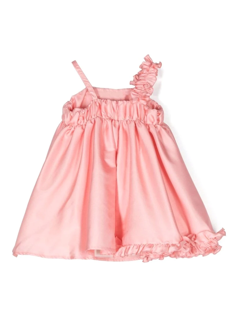 ruffled satin dress