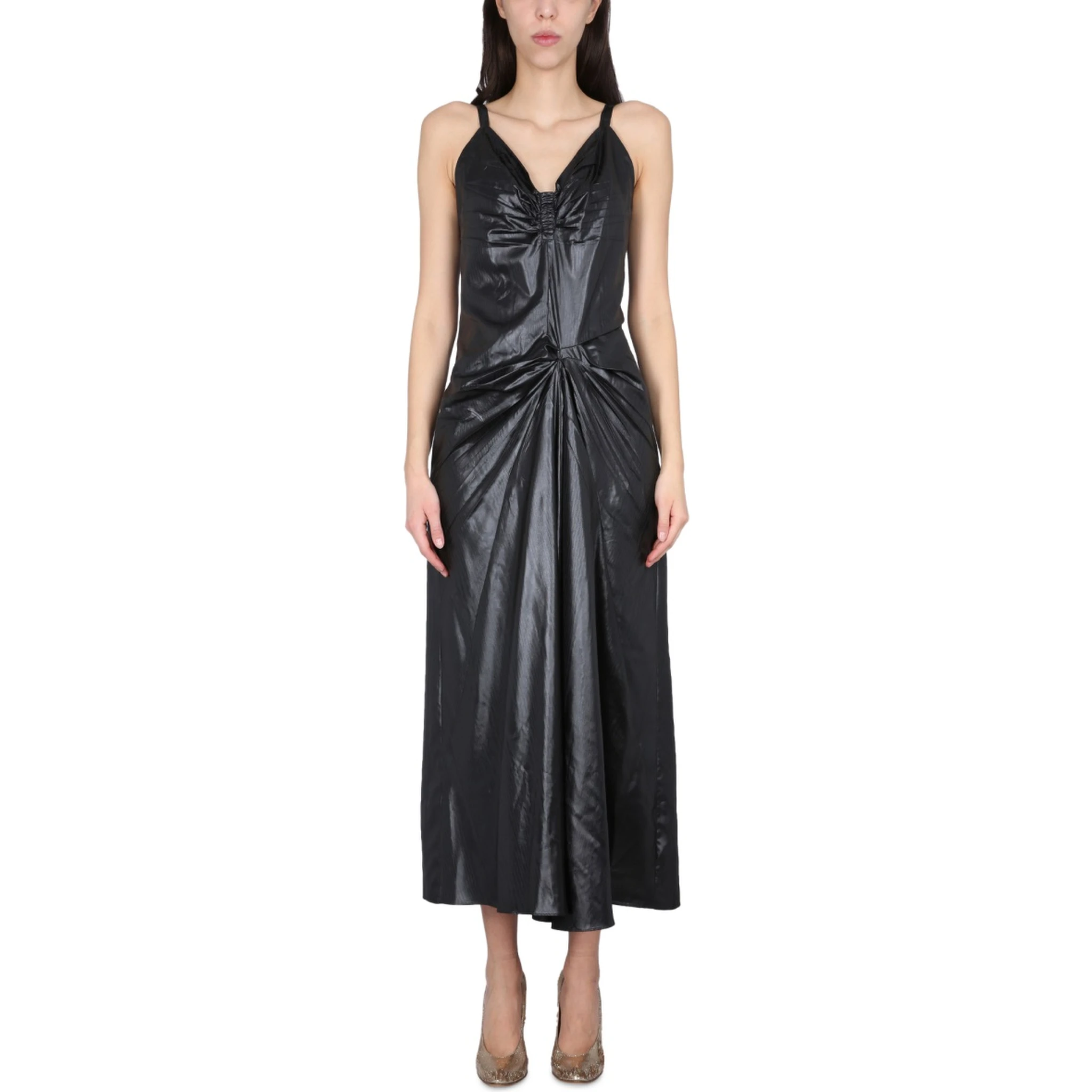 MOIRÉ POLYESTER DRESS