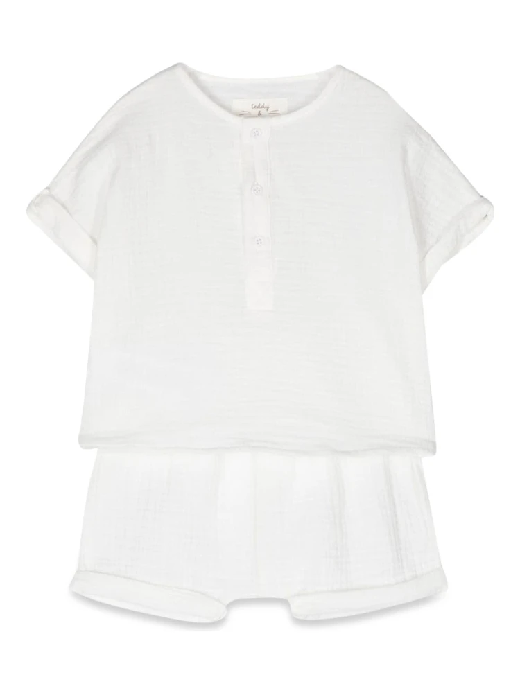 t-shirt and bermuda shorts suit
