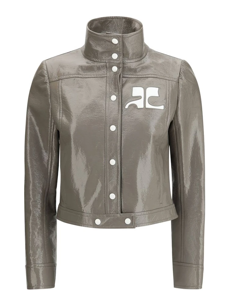 Gray Cotton Full-Length Jacket