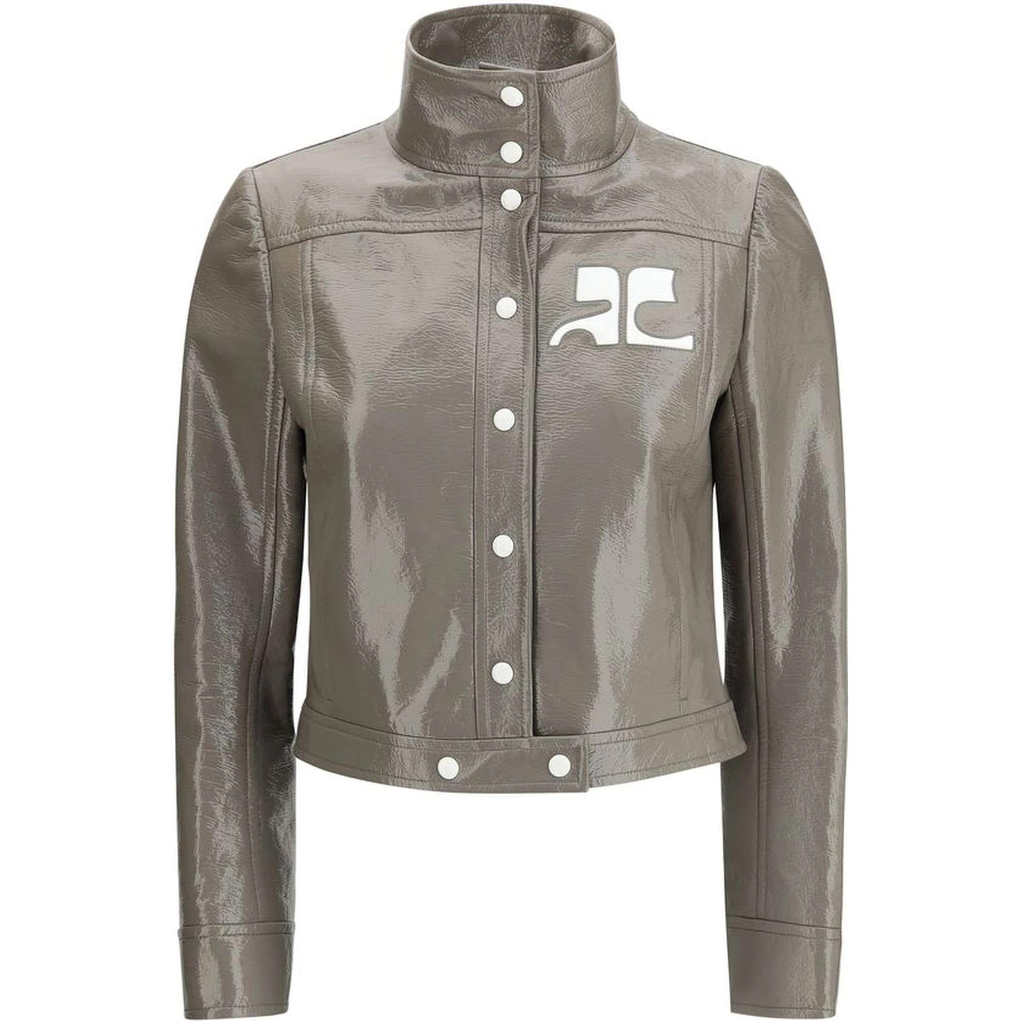 Gray Cotton Full-Length Jacket