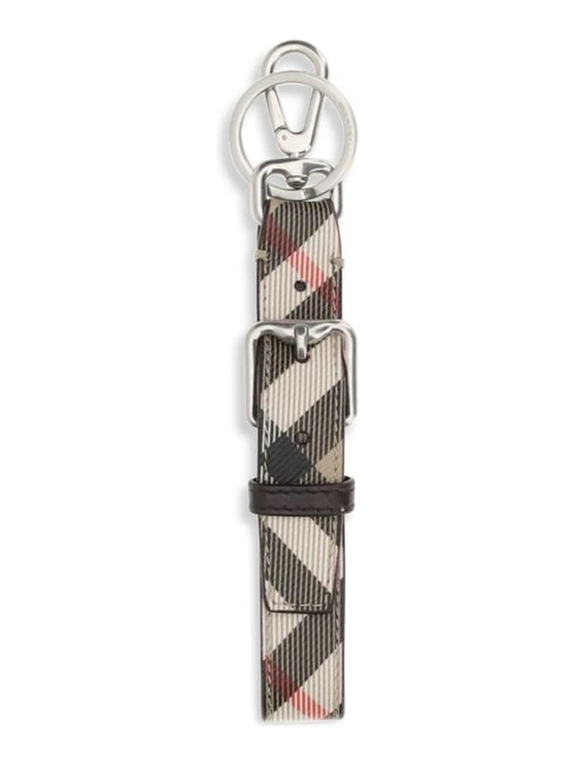 Beige Calf Leather Bos Taurus Keychain