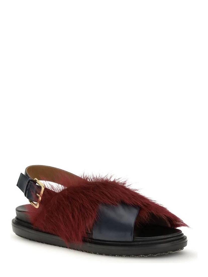 Multicolor Calf Leather Bos Taurus Flat Sandals