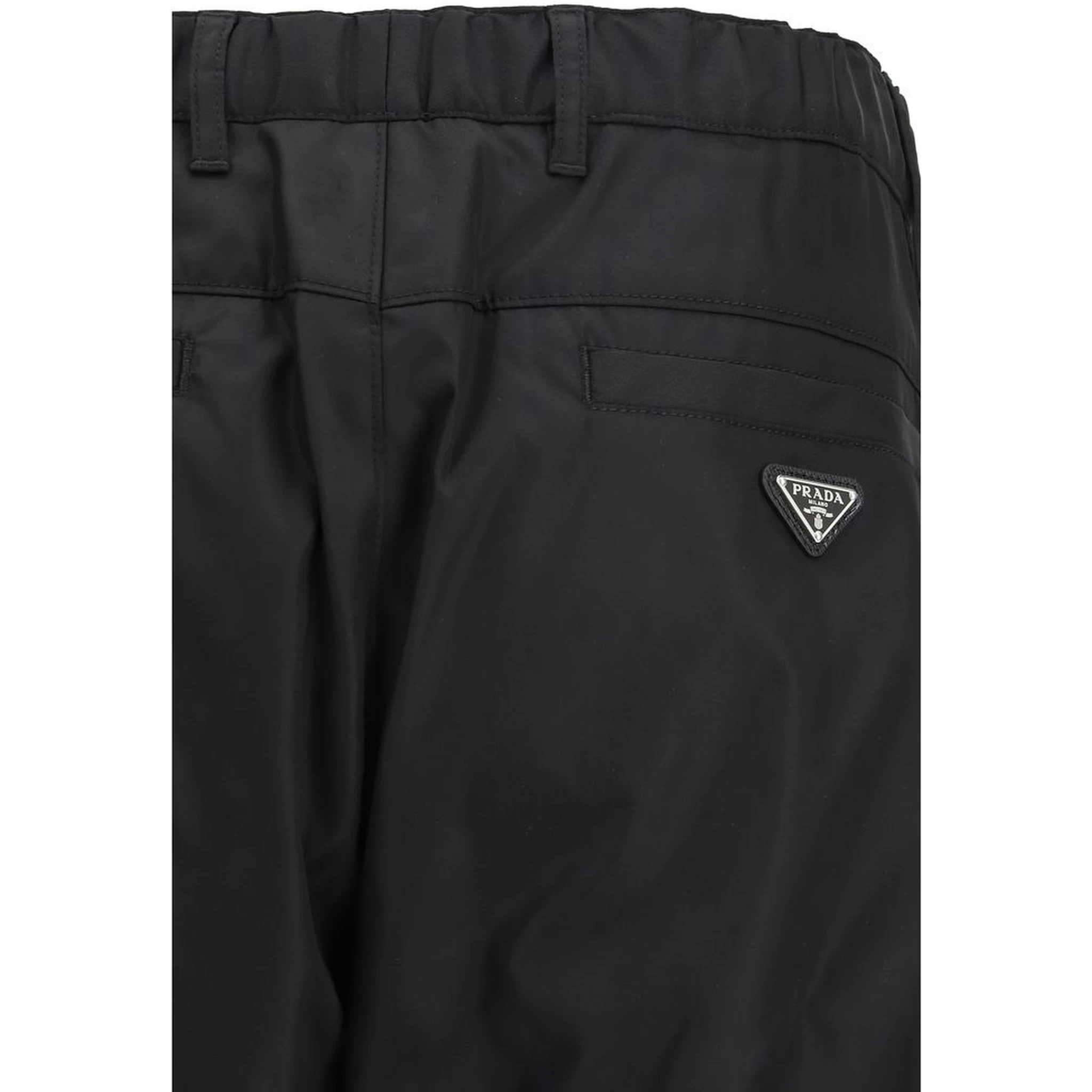 Black Recycled Polyamide Casual Pants