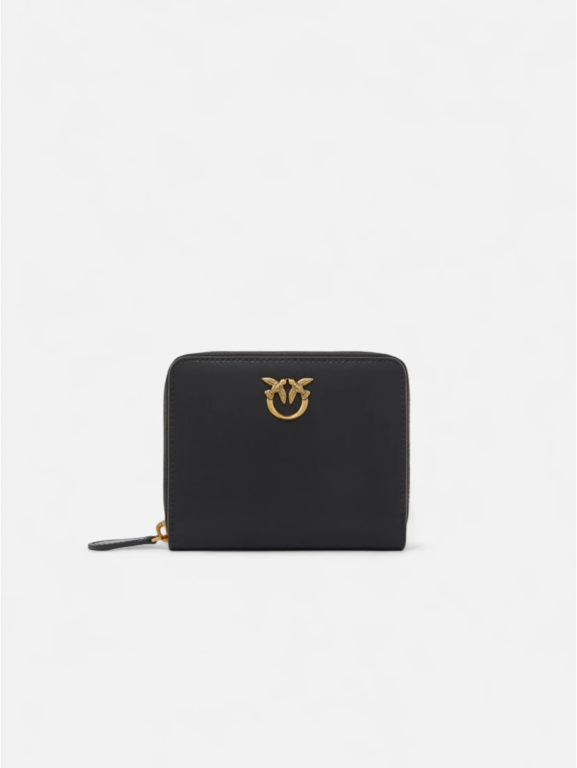 logo-plaque leather wallet