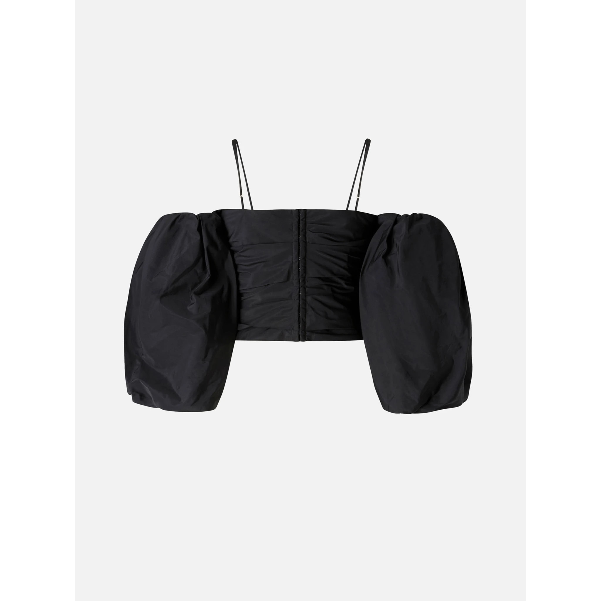 Balloon-sleeve draped top
