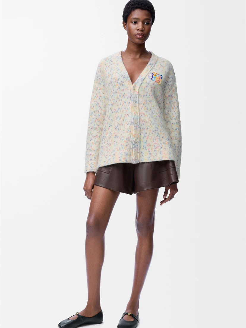 logo-embroidered cardigan