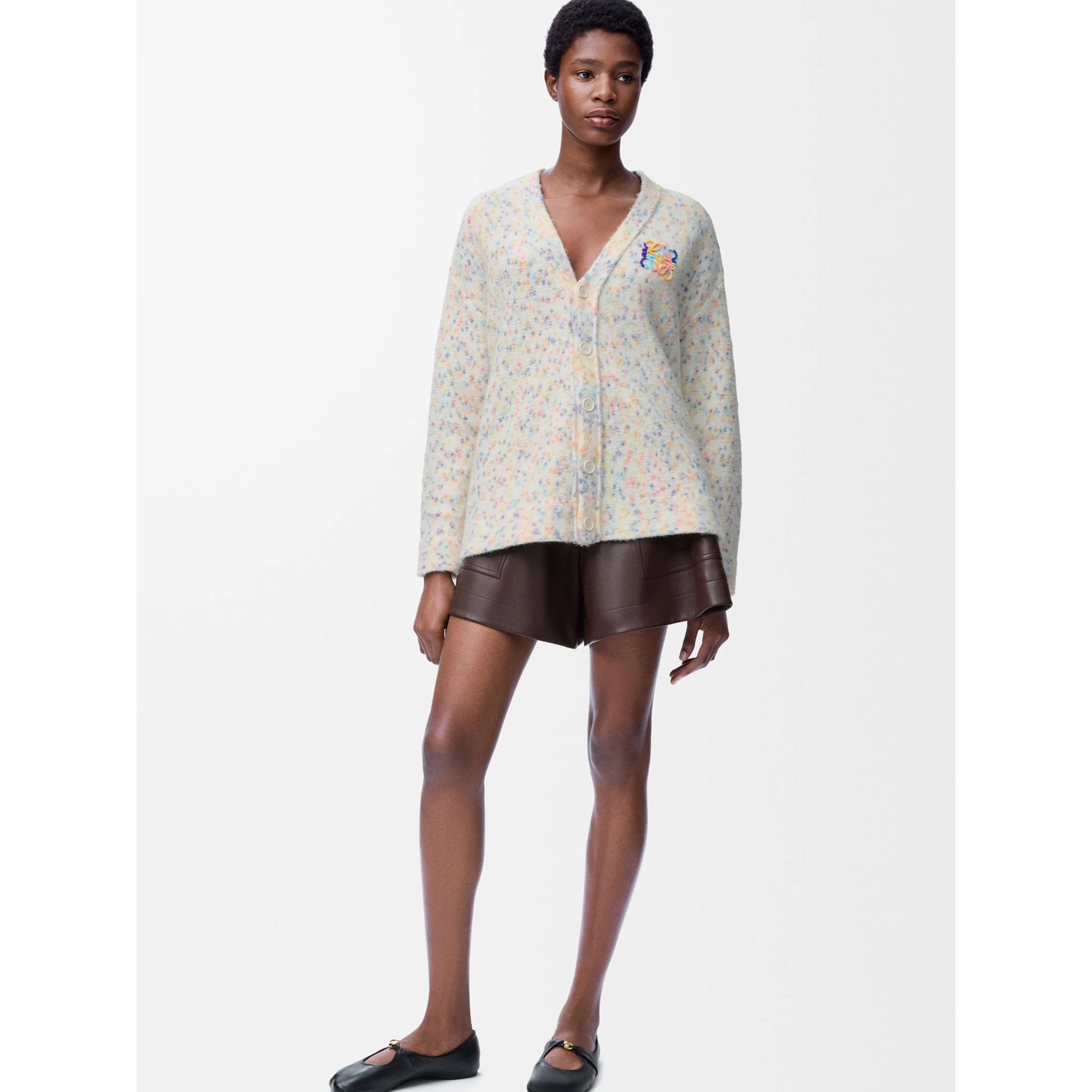 logo-embroidered cardigan