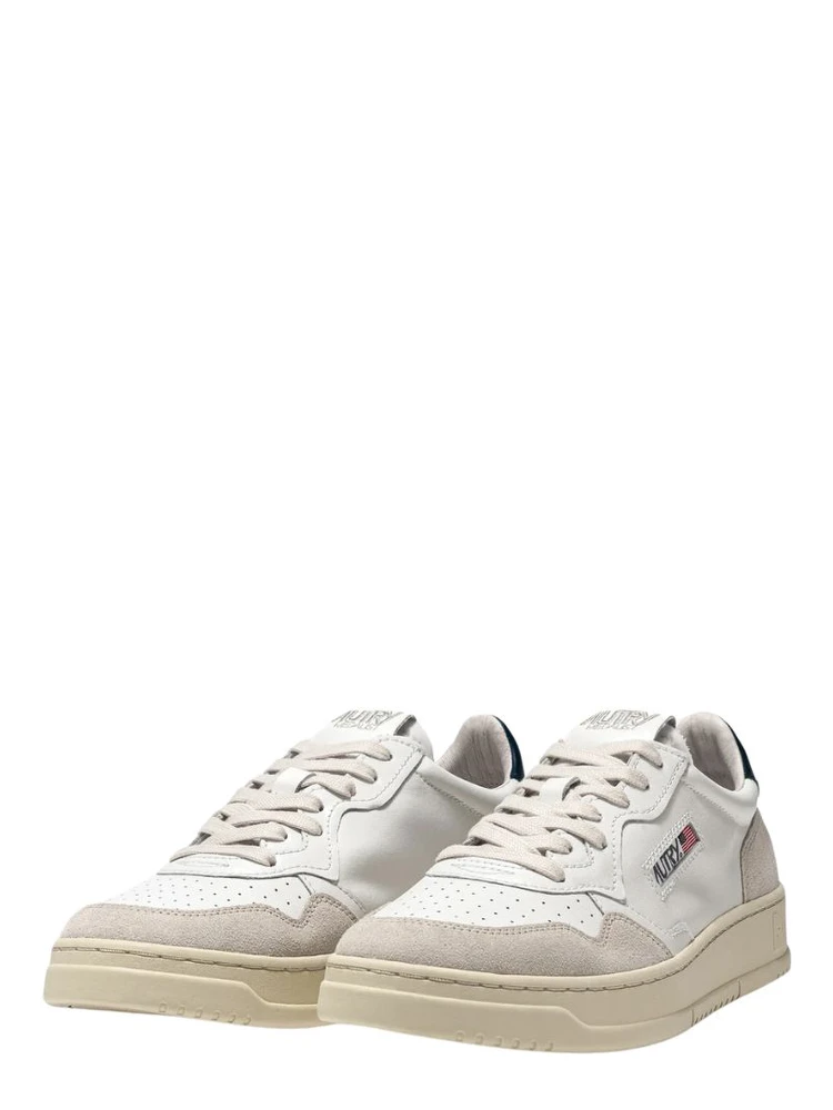 Sneakers Medalist Low In Pelle Bianca, Blu E Suede Beige alternative