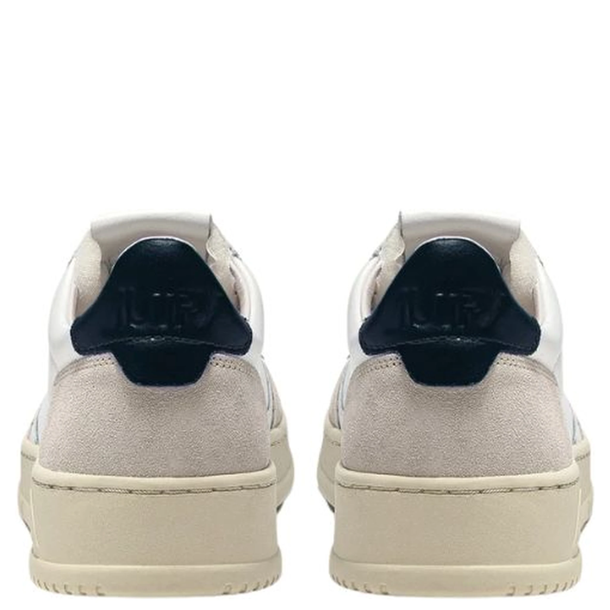 Sneakers Medalist Low In Pelle Bianca, Blu E Suede Beige